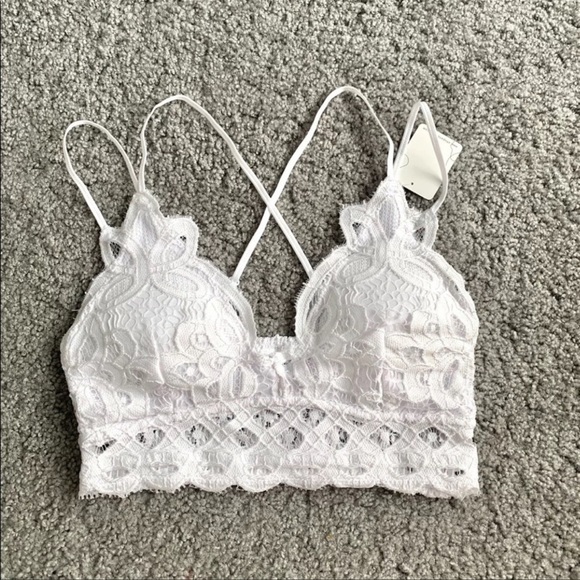 💗 White lace bralet sexy boho double strap - Picture 5 of 10